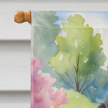 Load image into Gallery viewer, Black Poodle Spring Path House Flag