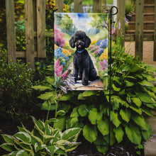 Load image into Gallery viewer, Black Poodle Spring Path Garden Flag  – Dog-Themed Floral Outdoor Decor