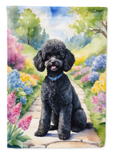 Load image into Gallery viewer, Black Poodle Spring Path Garden Flag  – Dog-Themed Floral Outdoor Decor
