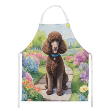 Load image into Gallery viewer, Chocolate Poodle Spring Path Apron – Artist-Designed Kitchen, BBQ &amp; Craft Apron