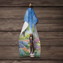 Load image into Gallery viewer, Chocolate Poodle Spring Path Kitchen Towel
