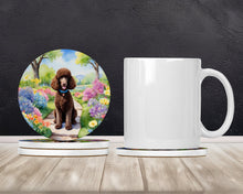Load image into Gallery viewer, Chocolate Poodle Spring Path Large Sandstone Coasters Pack of 4