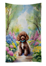 Load image into Gallery viewer, Chocolate Poodle Spring Path Kitchen Towel