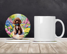 Load image into Gallery viewer, Chocolate Poodle Spring Path Large Sandstone Coasters Pack of 4