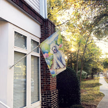 Load image into Gallery viewer, White Poodle Spring Path House Flag