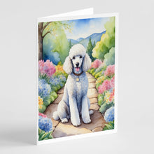 Load image into Gallery viewer, White Poodle Spring Path Greeting Cards - Blank Note Cards – 8-Pack of Artist-Designed Cards with Envelopes