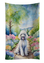 Load image into Gallery viewer, White Poodle Spring Path Kitchen Towel