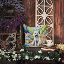 Load image into Gallery viewer, White Poodle Spring Path Throw Pillow