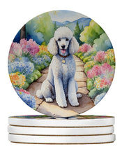 Load image into Gallery viewer, White Poodle Spring Path Large Sandstone Coasters Pack of 4