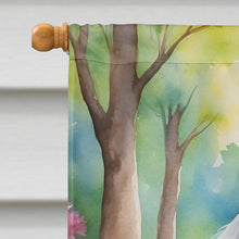 Load image into Gallery viewer, White Poodle Spring Path House Flag