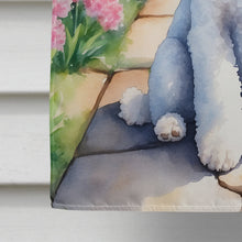 Load image into Gallery viewer, White Poodle Spring Path House Flag