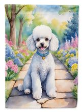 Load image into Gallery viewer, White Poodle Spring Path House Flag