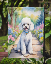 Load image into Gallery viewer, White Poodle Spring Path Garden Flag  – Dog-Themed Floral Outdoor Decor