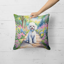 Load image into Gallery viewer, White Poodle Spring Path Throw Pillow