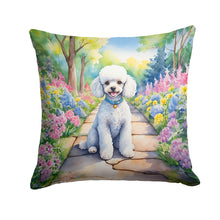 Load image into Gallery viewer, White Poodle Spring Path Throw Pillow