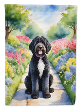 Load image into Gallery viewer, Portuguese Water Dog Spring Path House Flag