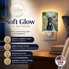 Load image into Gallery viewer, Portuguese Water Dog Spring Path Ceramic Night Light Compact, UL-Certified, Ideal for Bedroom, Bathroom, Nursery, Hallway, Kitchen, 6x4x3, Multicolor