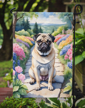 Load image into Gallery viewer, Pug Spring Path Garden Flag  – Dog-Themed Floral Outdoor Decor