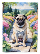 Load image into Gallery viewer, Pug Spring Path Garden Flag  – Dog-Themed Floral Outdoor Decor