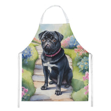 Load image into Gallery viewer, Black Pug Spring Path Apron – Artist-Designed Kitchen, BBQ &amp; Craft Apron