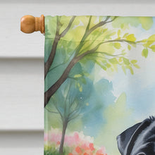 Load image into Gallery viewer, Black Pug Spring Path House Flag