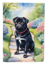 Load image into Gallery viewer, Black Pug Spring Path Garden Flag  – Dog-Themed Floral Outdoor Decor