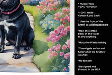 Load image into Gallery viewer, Black Pug Spring Path Kitchen Towel