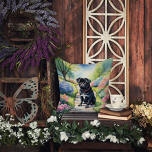 Load image into Gallery viewer, Black Pug Spring Path Throw Pillow