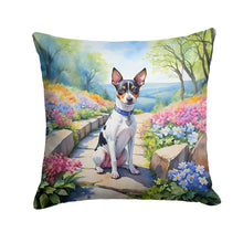 Load image into Gallery viewer, Rat Terrier Spring Path Throw Pillow