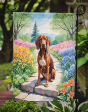 Load image into Gallery viewer, Redbone Coonhound Spring Path Garden Flag  – Dog-Themed Floral Outdoor Decor