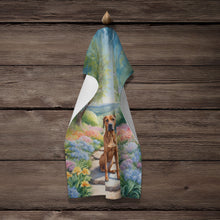 Load image into Gallery viewer, Rhodesian Ridgeback Spring Path Kitchen Towel