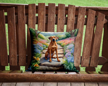 Load image into Gallery viewer, Rhodesian Ridgeback Spring Path Throw Pillow - 14x14 Decorative Pillow – Art for Your Home &amp; Patio