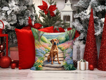 Load image into Gallery viewer, Rhodesian Ridgeback Spring Path Throw Pillow - 14x14 Decorative Pillow – Art for Your Home &amp; Patio