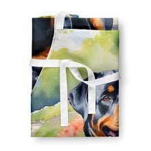 Load image into Gallery viewer, Rottweiler Spring Path Apron – Artist-Designed Kitchen, BBQ &amp; Craft Apron