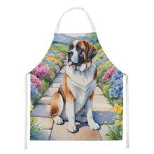 Load image into Gallery viewer, Saint Bernard Spring Path Apron – Artist-Designed Kitchen, BBQ &amp; Craft Apron