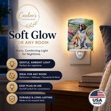 Load image into Gallery viewer, Saint Bernard Spring Path Ceramic Night Light Compact, UL-Certified, Ideal for Bedroom, Bathroom, Nursery, Hallway, Kitchen, 6x4x3, Multicolor