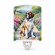 Load image into Gallery viewer, Saint Bernard Spring Path Ceramic Night Light Compact, UL-Certified, Ideal for Bedroom, Bathroom, Nursery, Hallway, Kitchen, 6x4x3, Multicolor