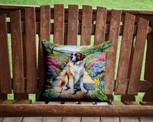 Load image into Gallery viewer, Saint Bernard Spring Path Throw Pillow - 14x14 Decorative Pillow – Art for Your Home &amp; Patio