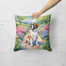 Load image into Gallery viewer, Saint Bernard Spring Path Throw Pillow