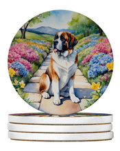 Load image into Gallery viewer, Saint Bernard Spring Path Large Sandstone Coasters Pack of 4
