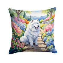 Load image into Gallery viewer, Samoyed Spring Path Throw Pillow - 14x14 Decorative Pillow – Art for Your Home &amp; Patio