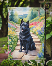 Load image into Gallery viewer, Schipperke Spring Path Garden Flag  – Dog-Themed Floral Outdoor Decor