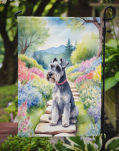 Load image into Gallery viewer, Schnauzer Spring Path Garden Flag  – Dog-Themed Floral Outdoor Decor
