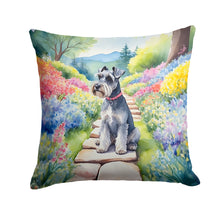 Load image into Gallery viewer, Schnauzer Spring Path Throw Pillow