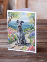 Load image into Gallery viewer, Scottish Deerhound Spring Path Greeting Cards - Blank Note Cards – 8-Pack of Artist-Designed Cards with Envelopes