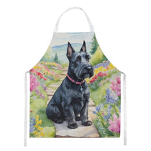 Load image into Gallery viewer, Scottish Terrier Spring Path Apron – Artist-Designed Kitchen, BBQ &amp; Craft Apron
