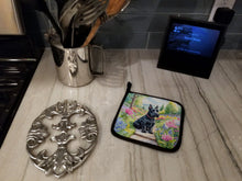 Load image into Gallery viewer, Scottish Terrier Spring Path Pot Holders - Set of 2 Decorative Kitchen Helpers | Made in the USA