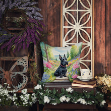 Load image into Gallery viewer, Scottish Terrier Spring Path Throw Pillow - 14x14 Decorative Pillow – Art for Your Home &amp; Patio