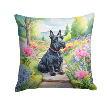 Load image into Gallery viewer, Scottish Terrier Spring Path Throw Pillow