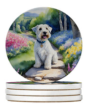 Load image into Gallery viewer, Sealyham Terrier Spring Path Large Sandstone Coasters Pack of 4